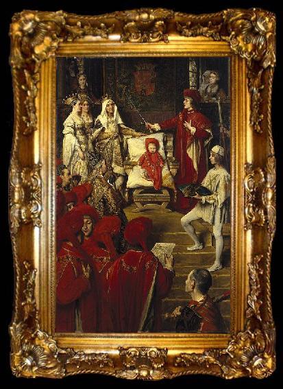 framed  unknow artist Philip I, the Handsome, Conferring the Order of the Golden Fleece on his Son Charles of Luxembourg, ta009-2